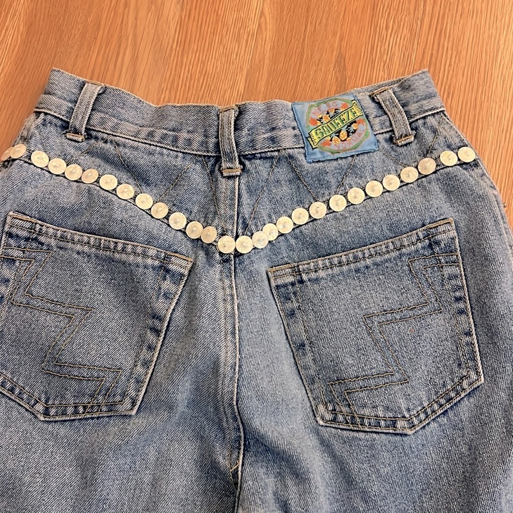 VTG Squeeze, Authentic Squeeze @87 blue Jeans, Mother of Pearl Buttons, Size 5/6 - Picture 5 of 12